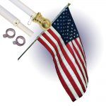 White Flag Pole Gold Globe