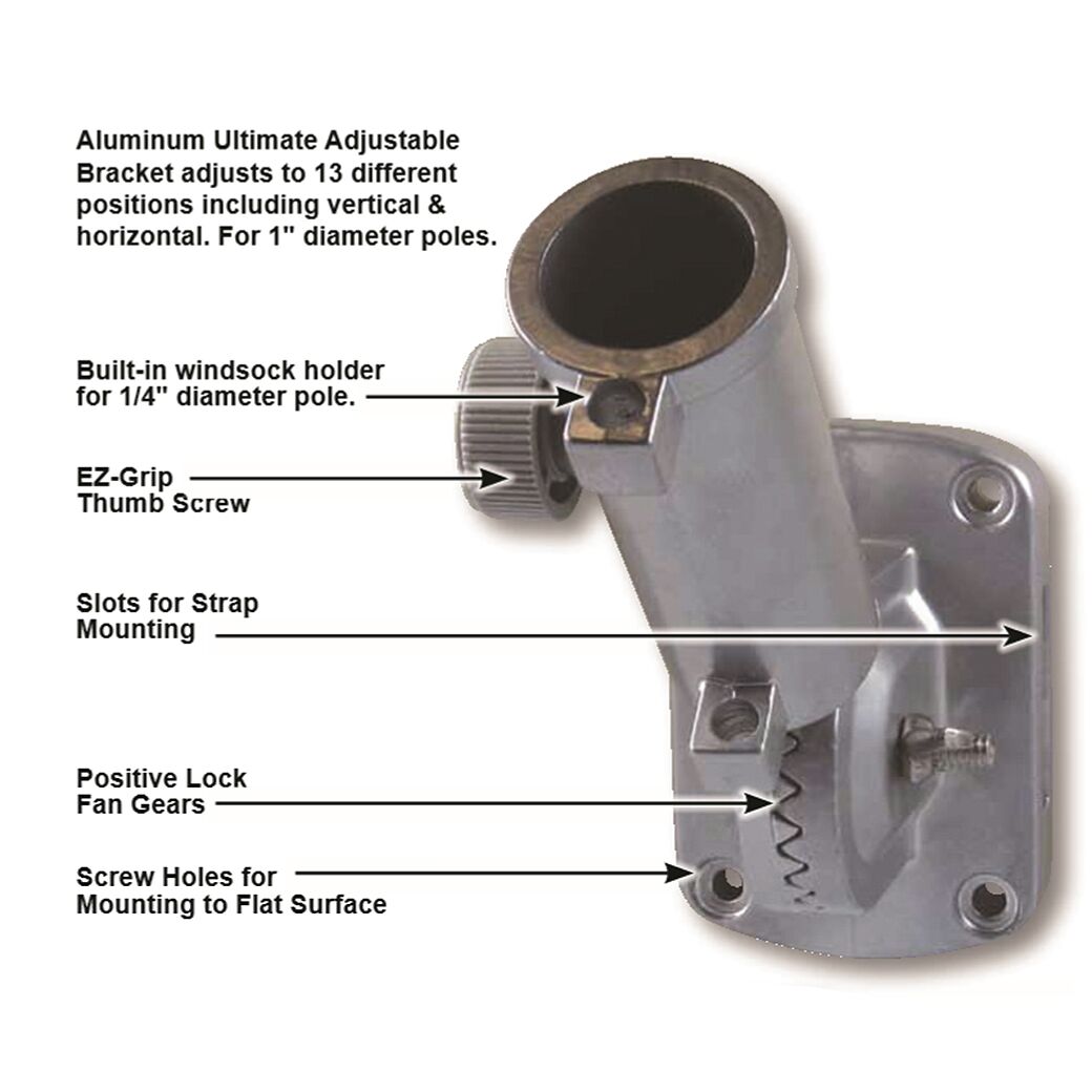Aluminum Adjustable Flag Pole Bracket - Image 2